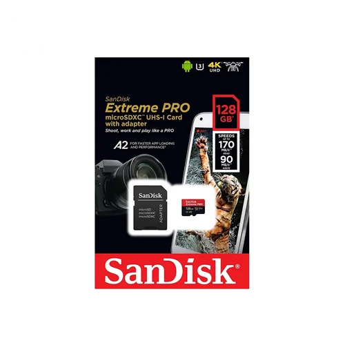 کارت حافظه سندیسک 128 گیگابایتMicro SD sandisk 128G با آداپتور